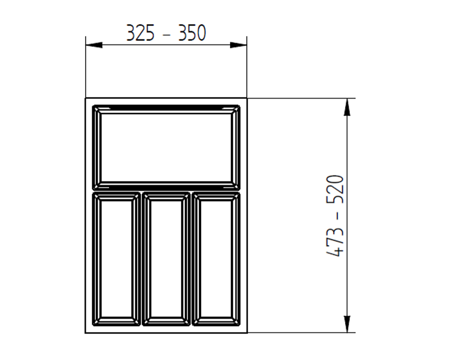 Cutlery tray dimensions for 400mm drawer