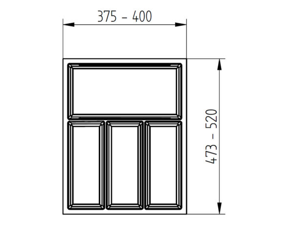 Dimension of cutlery tray to suit 450 drawer